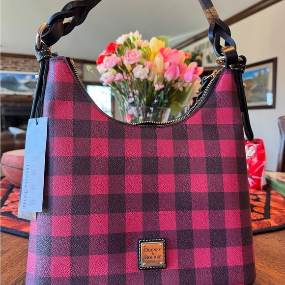 Dooney & Bourke Handbags - Dooney & Bourke Red and Black Buffalo Plaid Shoulder Bag